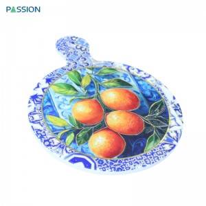 Wholesale 3D UV Printed Custom Ceramic Trivet with handle Manufacturers