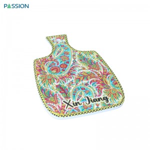 Paddle Shaped Ceramic Trivet,Paisley Pattern Heat Resistant Pot Holder with Hanging Hole, Decorative Table Mat for Kitchen