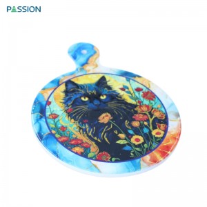Wholesale 3D UV Printed Custom Ceramic Trivet with handle Manufacturers