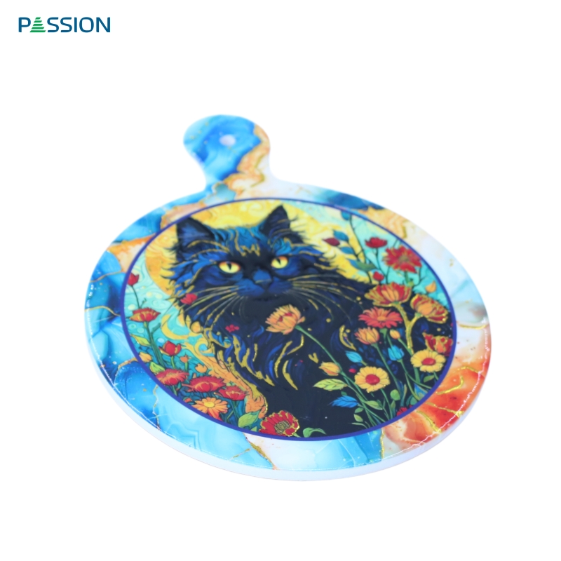 Wholesale 3D UV Printed Custom Ceramic Trivet with handle Manufacturers Featured Image