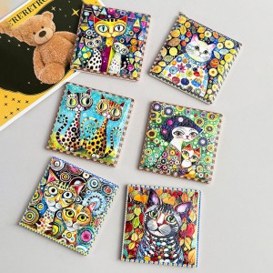 Wholesale Ceramic Square Fridge Magnet with 3D embossed printing and gold blocked for gifts