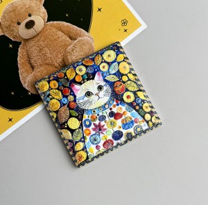 Wholesale Ceramic Square Fridge Magnet with 3D embossed printing and gold blocked for gifts