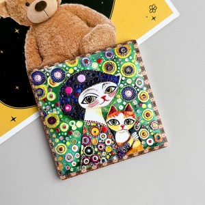 Wholesale Square Ceramic fridge magnet for gifts