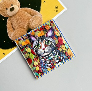 Wholesale Square Ceramic fridge magnet for gifts
