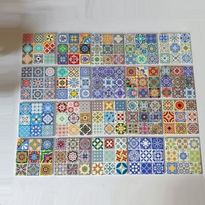 Wholesale Ceramic Square Coaster with 3D embossed nine-grid printing and gold blocked for gifts