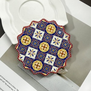 Modern 3D Ceramic Customizable Retro Reusable Dining Table Accessories Hotel Gift Cork Coasters