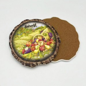 16CM Ceramic Trivet with cork back for wholesale