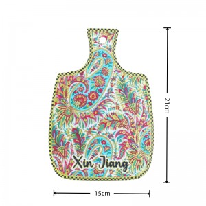 Paddle Shaped Ceramic Trivet,Paisley Pattern Heat Resistant Pot Holder with Hanging Hole, Decorative Table Mat for Kitchen