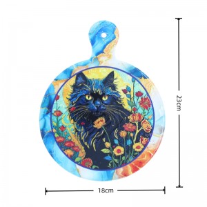 Wholesale 3D UV Printed Custom Ceramic Trivet with handle Manufacturers