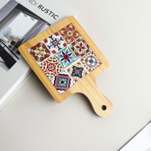 Wholesale 3D UV Printed Custom Ceramic Trivet with MDF Base Manufacturers