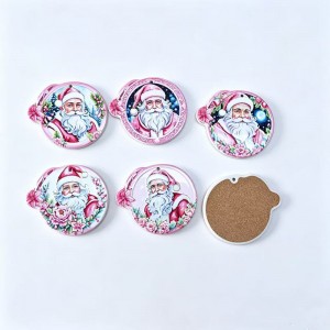 Wholesale 3D UV Printed Custom Ceramic Coaster with Back for Christmas Gifts