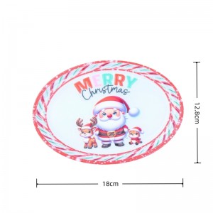 Christmas Santa Plate Holder with Wooden Stand Christmas Tabletop Decor Platter Display Rack for Home Party