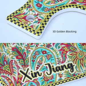 Paddle Shaped Ceramic Trivet,Paisley Pattern Heat Resistant Pot Holder with Hanging Hole, Decorative Table Mat for Kitchen