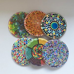 Hot-Selling Ceramic coaster with cork back with 3D embossed printing and gold blocked