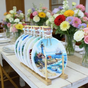 Wholesale 3D UV Printed Custom drift bottle Shaped Ceramic Trivet Manufacturers