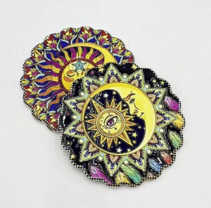 Hot-Selling 3D embossed printed Ceramic coaster with cork back for wholesale