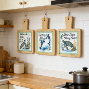 Factory direct Custom 3D embossed Ceramic trivet with bamboo base