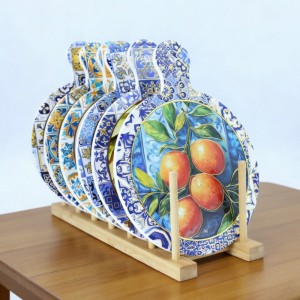 Wholesale 3D UV Printed Custom Ceramic Trivet with handle Manufacturers