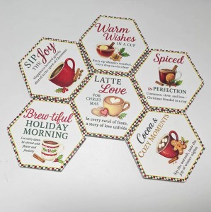 Wholesale 3D UV Printed Custom Hexagon Shaped Ceramic Coaster Manufacturers