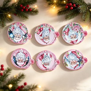 Wholesale 3D UV Printed Custom Ceramic Coaster with Back for Christmas Gifts