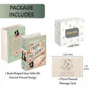 Ceramic Book Vase Pride and Prejudice Gifts for Book Lovers