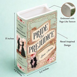 Ceramic Book Vase Pride and Prejudice Gifts for Book Lovers