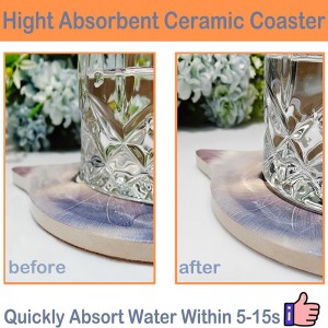 Absorbent Ceramic Drink Coasters Set of 2 Cat Shaped Cute Coaster Funny Themed Decor and Gift for Cats Lovers