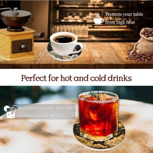 3D Gold Stamped Ceramic Pot Mat with Natural Wood Handle Spanish Flamenco Art Trivet Non-slip EVA Backing Kitchen Decor