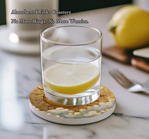 3D Gold Stamped Ceramic Pot Mat with Natural Wood Handle Spanish Flamenco Art Trivet Non-slip EVA Backing Kitchen Decor