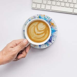 Mandala Flower Ceramic Drink Coaster for Tabletop Protection, Coffee Table Decor Ideal for Home Decor House Warming Gifts