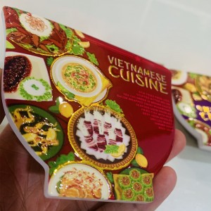 Customized 3D Embossed Golden Printed Bowl Shaped Ceramic Coaster with Cork Back Factory Direct