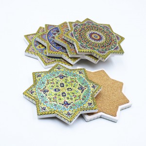 Handcrafted Turkish Motif Star Coasters for Coffee and Tea Cups