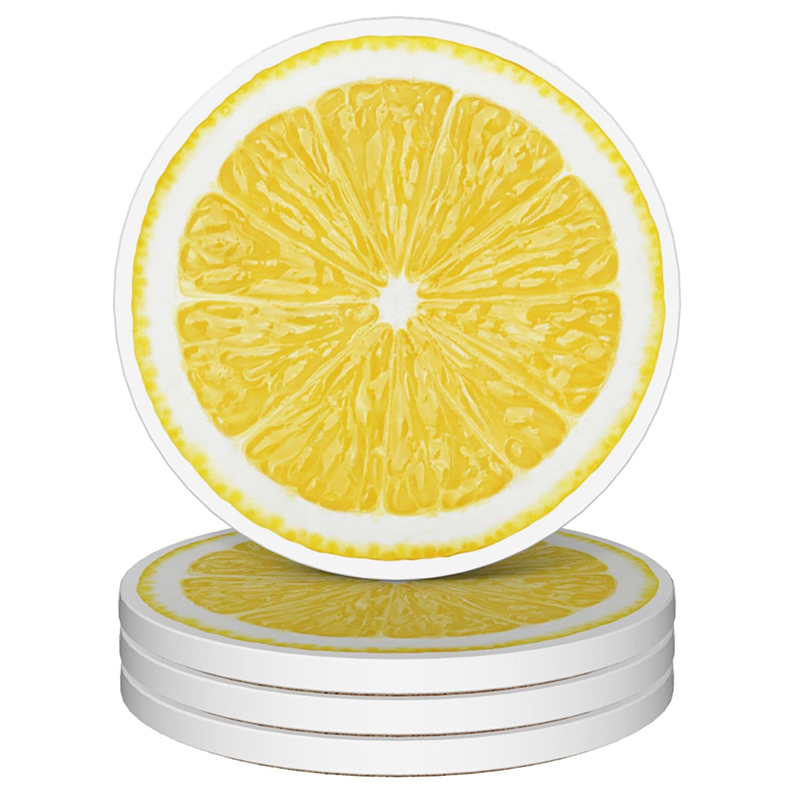 Brighten Your Space with Lemon Pattern Ceramic Coasters