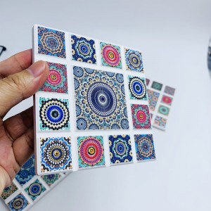 3D Stamping Modern Customizable Retro Ceramic Grid Cork Coaster Wholesales