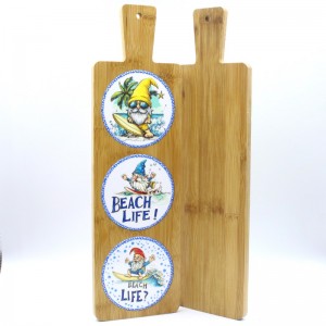 12*42cm Wholesale Customized 3 pcs Ceramic with bamboo base trivet