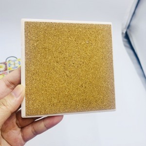 3D Embossed Round Ceramic Coaster Travel Souvenir Decorative Ceramic Trivet For Coffee Tea Drinks