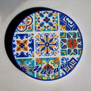 Hot Sell Glossy Finished Ceramic Round Coaster with Cork Back