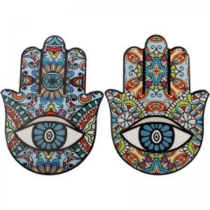 Fatima Hand Decor Ceramic Hamsa Fatima Holy Hand Design Tabletop Ornaments