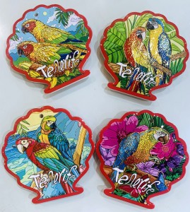 Customized Embossed Butterfly Pattern Ceramic Coaster With Cork Backing Wholesales Souvenir Gift