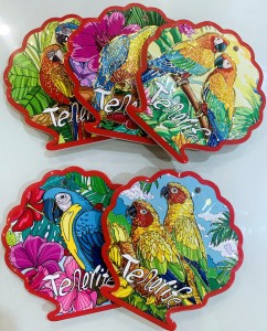Customized Embossed Butterfly Pattern Ceramic Coaster With Cork Backing Wholesales Souvenir Gift