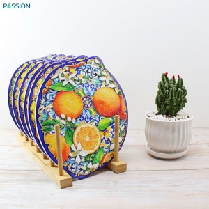 Włoska płytka ceramiczna do nadruku sublimacyjnego w kształcie cytryny, dekoracja stołu, podkładka